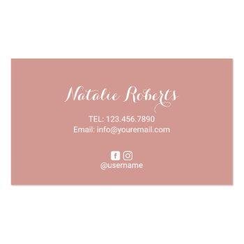 Small Nail Salon Silver Drips Rose Gold Manicurist Business Card Back View