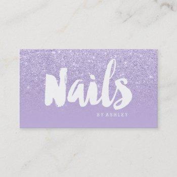 nails artist modern typography lavender purple business card