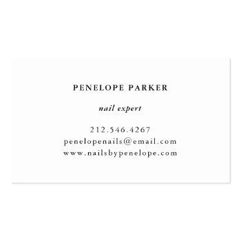 Small Nails | Gold Blush Black Floral Typography Business Card Back View