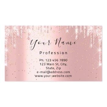 Small Nails Makeup Artist Rose Red Kiss Lips Pink Lash Business Card Back View