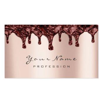 Small Nails Wax Epilation Depilation Pink Chocolate Cake Business Card Front View