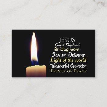 names of jesus, savior, deliverer, good shepherd business card