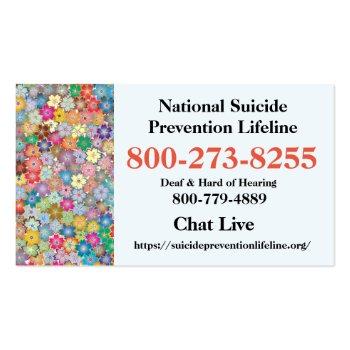 Small National Suicide Lifeline # Business Card Front View