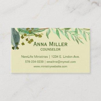 natures green counseling ministry business card