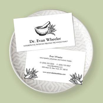  naturopathic doctor mortar and pestle  business card
