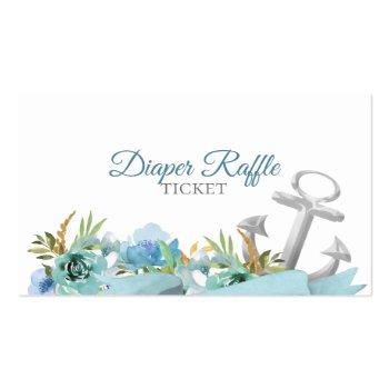 Small Nautical Anchor Diaper Raffle Baby Shower Business Card Back View
