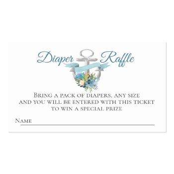 Small Nautical Anchor Diaper Raffle Baby Shower Business Card Front View
