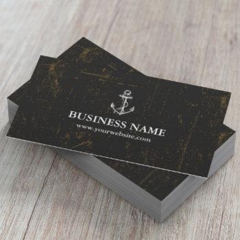 nautical anchor vintage grunge dark business card