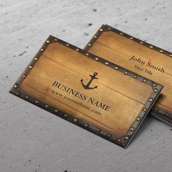 nautical old anchor vintage metal framed business card