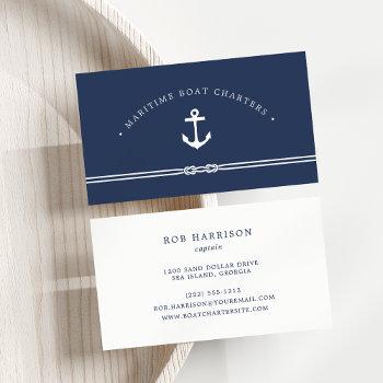 nautical rope and anchor business card