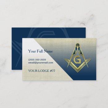 navy blue gold masonic business card template