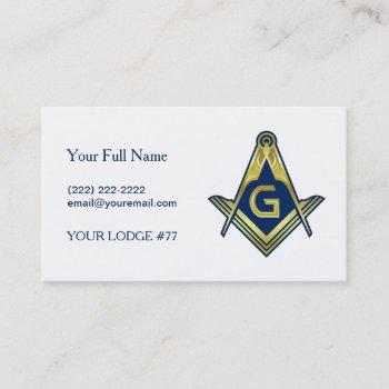 navy blue gold masonic business cards | freemason