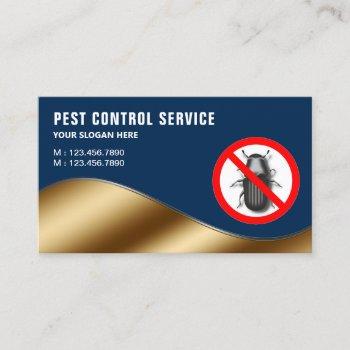 navy blue gold pest control service business card