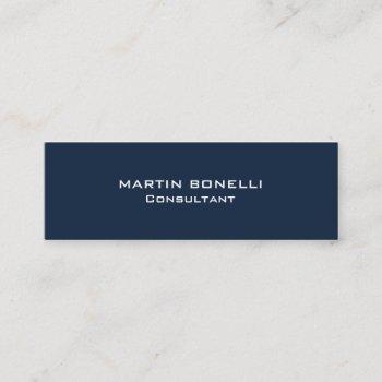 navy blue special unique clear consultant mini business card