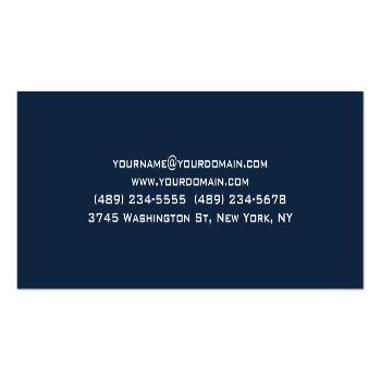 Small Navy Blue Special Unique Clear Consultant Mini Business Card Back View