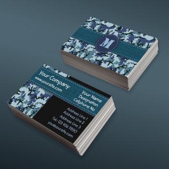 navy camouflage business card