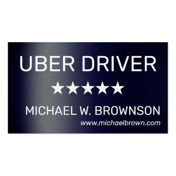Small Navy Uber Minimal Driver Business Card Back View