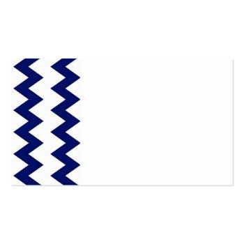 Small Navy White Chevrons Business Card Front View