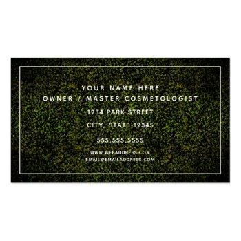 Small Neon Boxwood Hair Salon Cosmetologist Business Card Back View