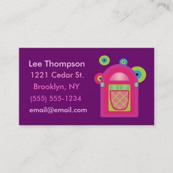 neon jukebox business cards