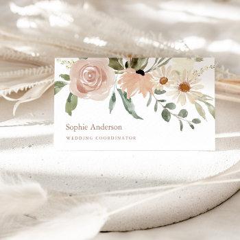 neutral watercolor botanical floral business card