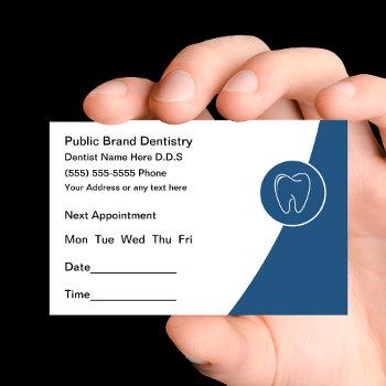 new dentist appointment business card design