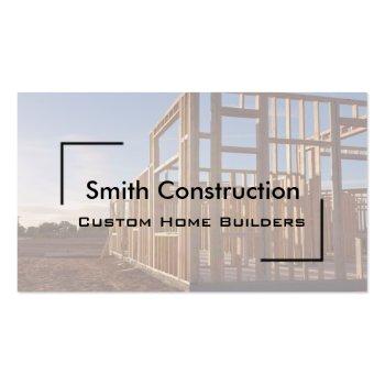Small New Home Construction Business Card Front View