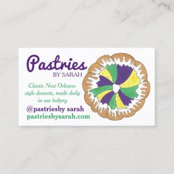 new orleans louisiana king cake beignets bakery business card