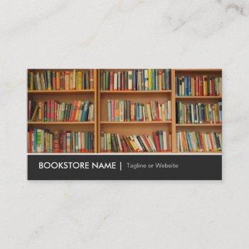 new used bookstore library - book shelves picture business card