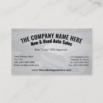 new & used car sales - auto sales double sided bus business card
