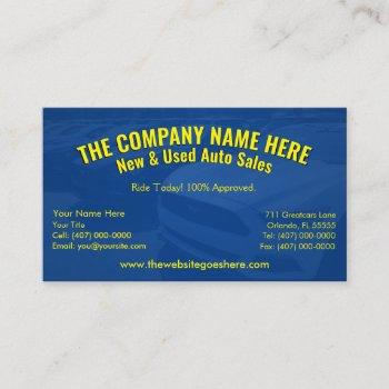 new & used car sales - auto sales double sided bus business card
