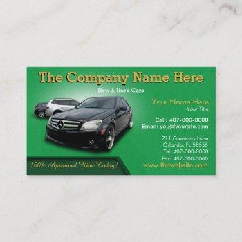 new & used car sales - auto sales double sided business card