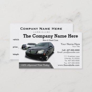 new & used car sales - auto sales double sided business card