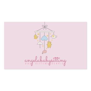Small Newborn Kids Decors Hanging Toy Babysitter Nursery Business Card Front View