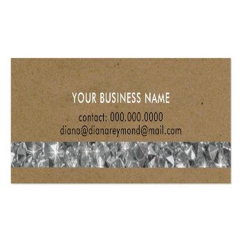 Small Nice Professional Business Card + Gemstones Stripe Back View