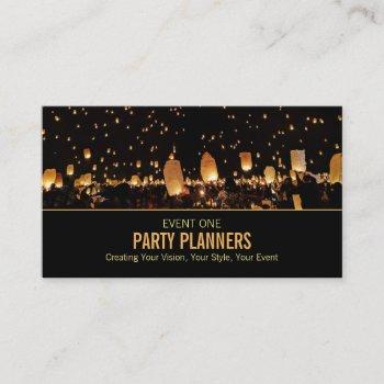 night lights, party event planner business card