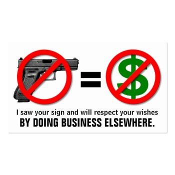 Small "no Guns, No Money" Customizable Business Card Front View
