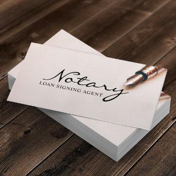 notary loan signing agent modern elegant business card