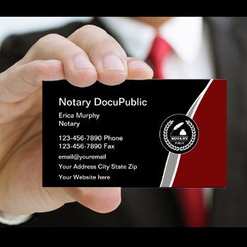 notary public emblem business card design