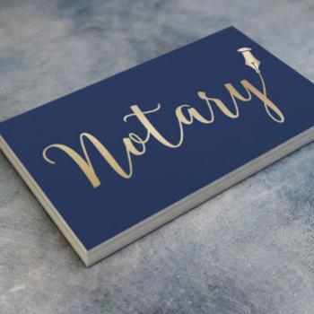 notary public gold & navy blue professional business card