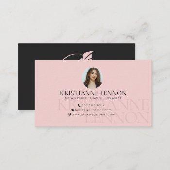 notary public - loan signing agent - sleek photo business card