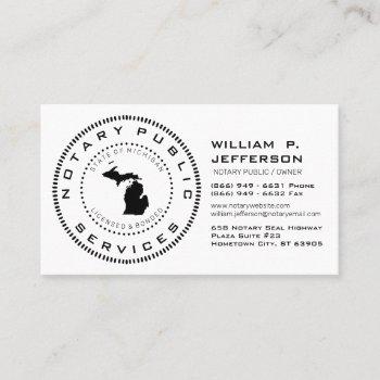 notary public michigan business card