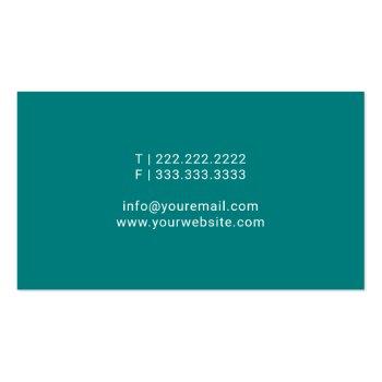 Small Notary Public Minimalist Script Elegant Teal Business Card Back View
