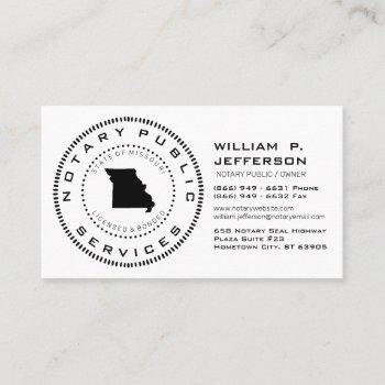 notary public missouri business card