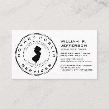 notary public new jersey business card