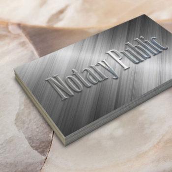 notary public professional metallic business card