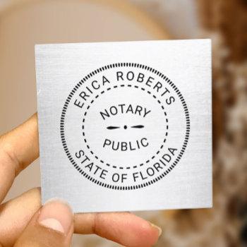notary public stamp plain minimalist square business card