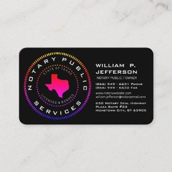 notary public texas ll business card