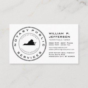 notary public virginia business card