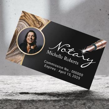 notary signing agent modern photo professional business card